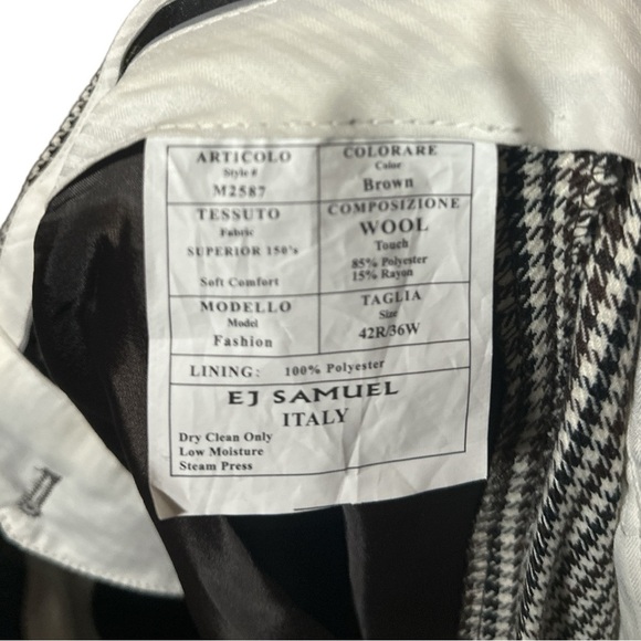 EUC - E.J. Samuel Wool Houndstooth Pants - Size 36 - black/brown - Picture 4 of 4